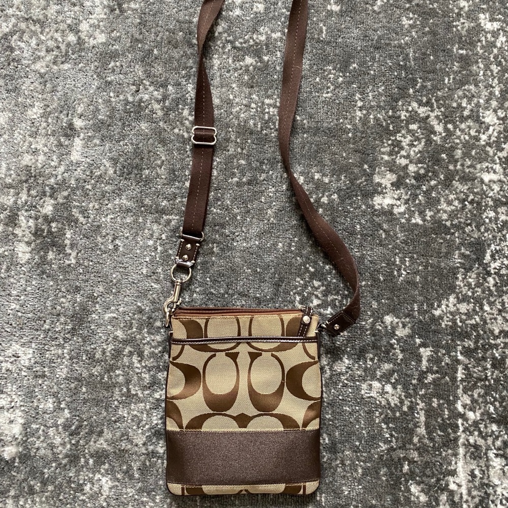 Coach Brown/Tan Adjustable Crossbody Bag